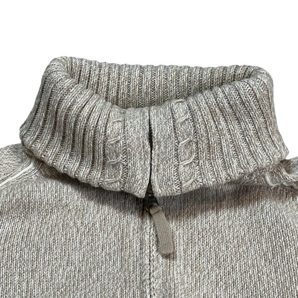 Christopher & Banks Sweater Womens Medium Oatmeal Turtleneck Full Double Zip - Picture 6 of 16